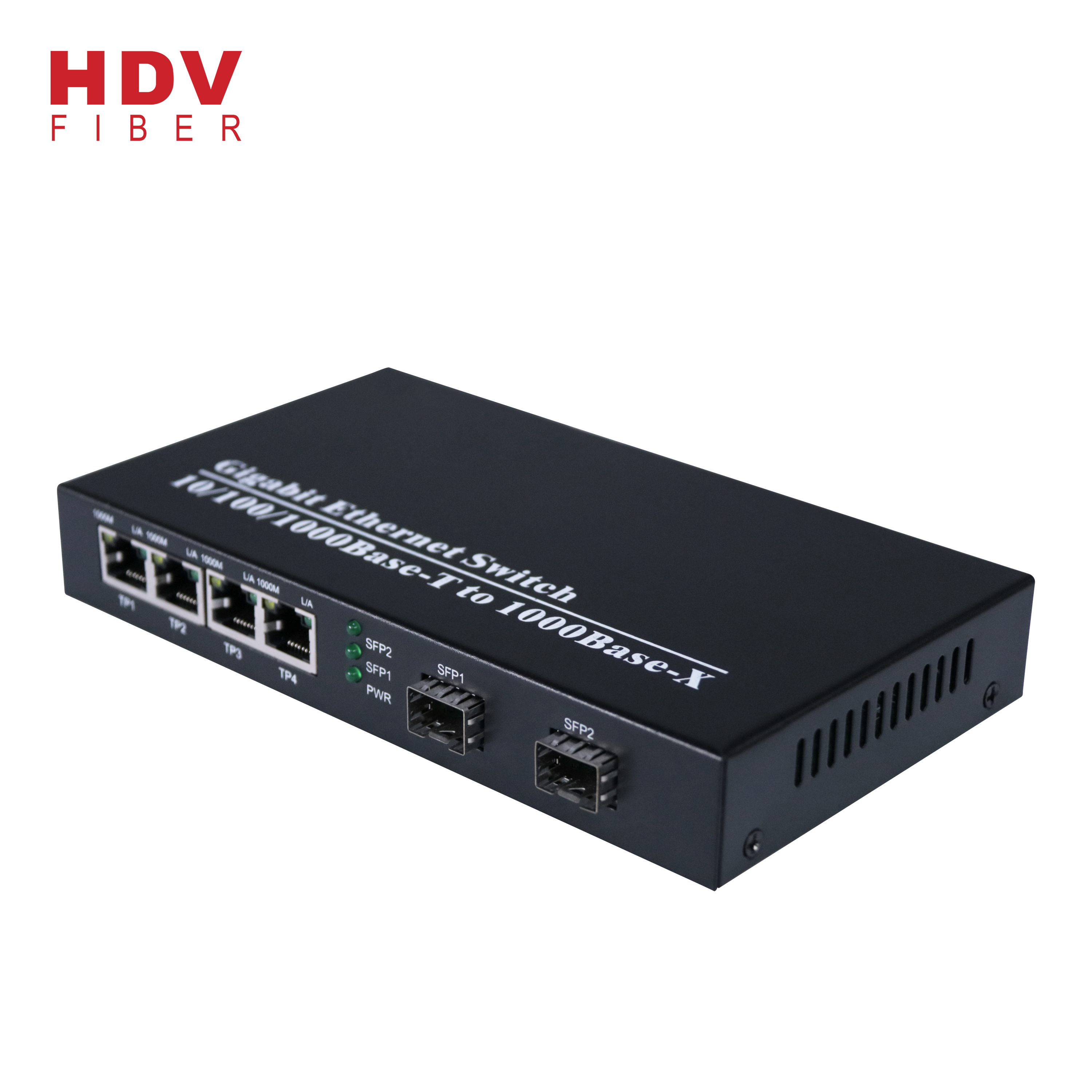 Managed Industrial Ethernet Switch - 4 Port Gigabit Ethernet Switch and 2 SFP Ports 1000M fiber optic transceiver switch – HDV
