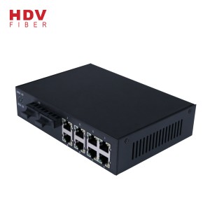 Bedst sælgende Giga Ethernet Network 8 Port Poe Switch med 1000M dobbelt fiberoptisk modul