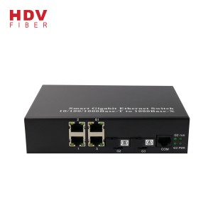 WEB/SNMP/CONSOLE Gigabit Managed Switch 4 Port With 2*1000M Optical Fiber Interface