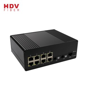 Gigabit Managed Industrial fiber ethernet switch with 8 rj45 ports and 2*1000M Optical port
