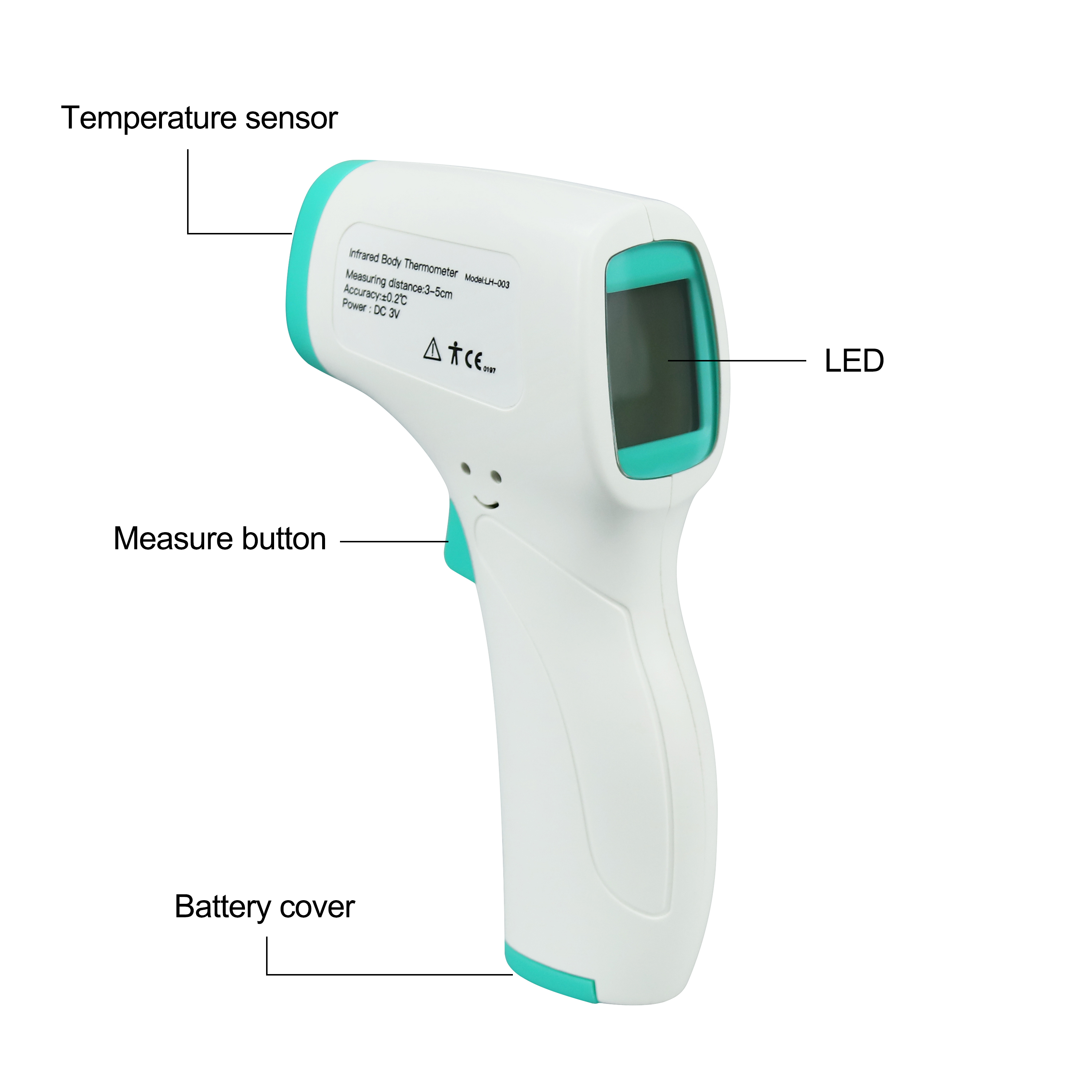 Forehead Thermometer Temperature Gun - In Stock infrared Gun Temperature Fever Digital Ear And Forehead Thermometer – HDV