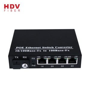 100Mbps Poe 4 Port Huawei Compatible Wall Mount Unmanaged Fiber Network Switch Price