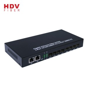 Hoʻololi ʻo Gigabit Ethernet 2 port ethernet me nā awa SFP 8