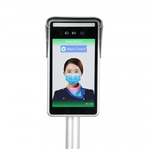 Instalación móvil Resolución de pantalla 1080P Detector de medición Cámara Reconocimiento facial enmascarado Instrumento de temperatura corporal