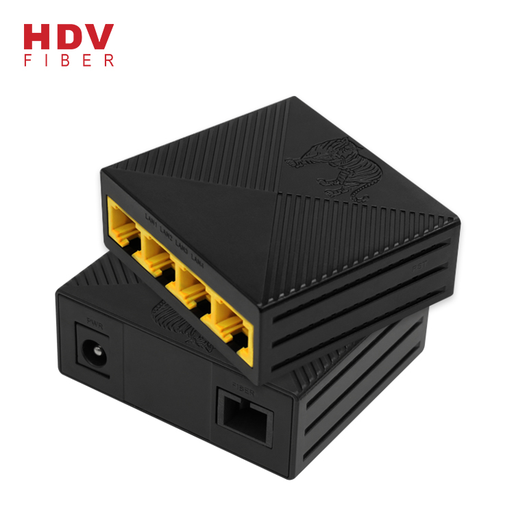 10/100/1000m Fiber Media Converter - Telecommunication Equipment 4Rj45 10 / 100 Mbps fiber optic to rj45 Mini media converter – HDV