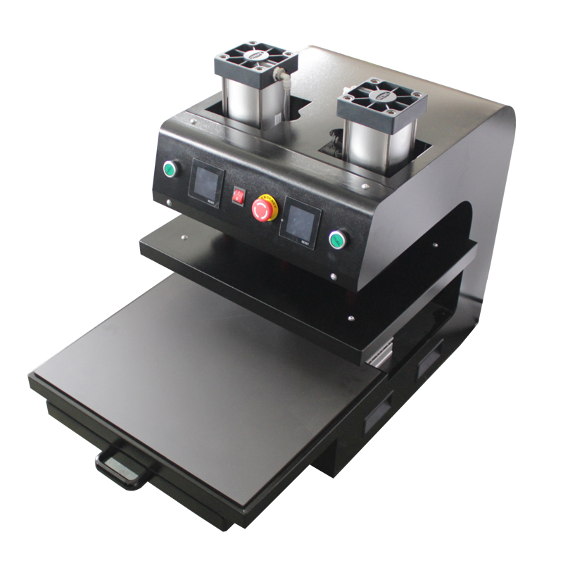 Large Size Pneumatic Auto Dual Heated Rosin Heat Press Machine with Slide-out Bottom FZLC B5-2 Featured Image