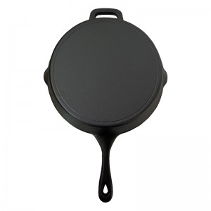 ChuiHua Factory Pre-seasoned Non-Stick Large Heavy Duty Cast Iron Round Skillet Cast Iron Frying Pan With Two Handle