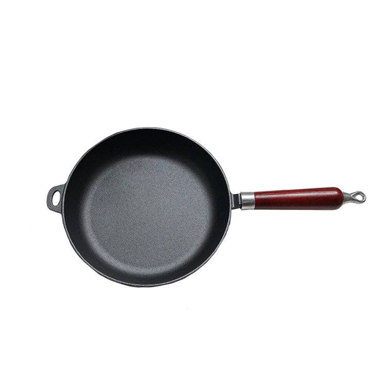 Cheapest Price Nonstick Plastic Coating Skillets - Premium cast iron cookware cast iron round skillet with wooden handle – Chuihua