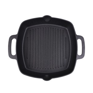 Cast Iron Grill Pan Skillet Square for Stove Top and Oven Cast Iron Griddle For Kitchen Cooking