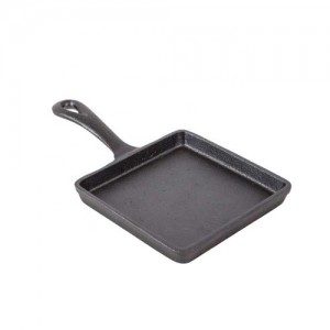 Black Cast Iron Mini Square Pan/Skillet With Handle, Japanese Tamagoyaki Pan