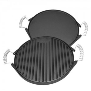 Cast Iron Grill Pans for Stove Tops, Grilling Cookware Dual-Sided Griddle for Camping