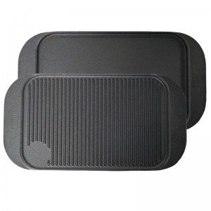 Hot Selling Reversible 2-sided Grill Available Pre-Seasoned Cast Iron Griddle Outdoor Cooker Grill Pan