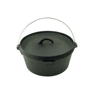 Pre-seasoned cast iron camp dutch oven with lid