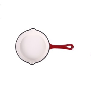 Best seller different Size Enameled Coated Solid Cast Iron Frying Pan Skillet