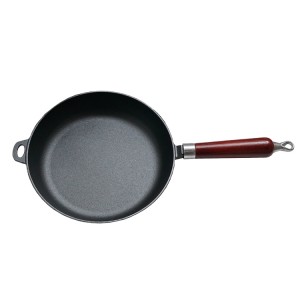 China Cheap price Steak Cast Iron Skillet - Premium cast iron cookware cast iron round skillet with wooden handle – Chuihua