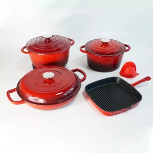 2022 Amazon Hot Sale High Quality Non-Stick Enamel Cast Iron Casserole Cast Iron Cookware Set