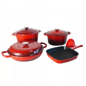 2022 Amazon Hot Sale High Quality Non-Stick Enamel Cast Iron Casserole Cast Iron Cookware Set
