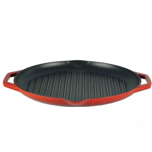Wholesale color enamel oem size indoor bbq grill pan