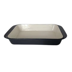 Wholesale cast iron cookware dish pan cast iron roasting pan