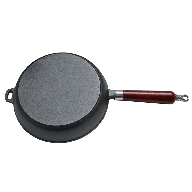 Cheapest Price Nonstick Plastic Coating Skillets - Premium cast iron cookware cast iron round skillet with wooden handle – Chuihua