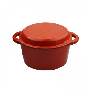 Cast iron enameled gradient color casserole pot with widely used