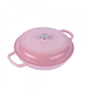 2022 New Arrived Enamel Coating Non-Stick Cast Iron Shallow Casserole Cast Iron Dutch Oven Sea Food For Kitchen Cooking