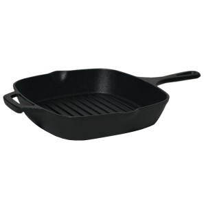 Non-Stick Grill Camping BBQ Steak Frying Cast Iron Griddle Pan Pre-Seasoned Cast Iron Sizzling Pan/Grill Pan with Helper Handle