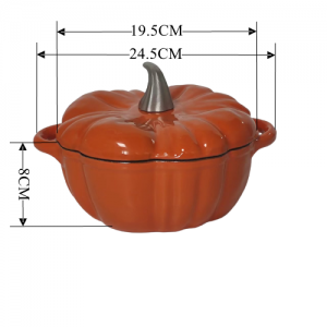 enamel round cast iron casserole Pumpkin shaped cast iron pots