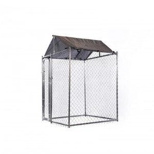 7.5’ x 7.5’ x 7.5’ Outdoor Chain Link Dog Kennel with Waterproof cover