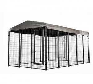 4×2.4×2.2m Outdoor Dog Kennel with Roof Dog Cage House Security Pet