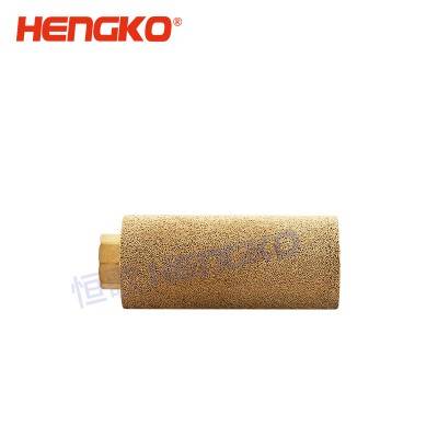 Porous metal sintered bronze brass filter uniaxial cylinders with one closed end with hex.