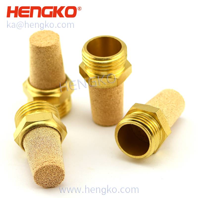 Factory wholesale Sintered Porous Metal -
 2  5 7 60microns sintered metal bronze brass stainless steel 316L pneumatic air exhaust muffler filter – HENGKO