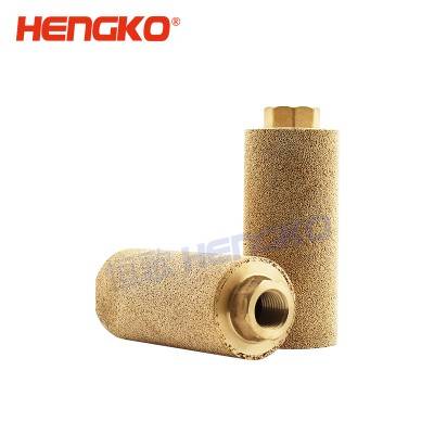 Powder porous metal sintered copper bronze filter uniaxial cylinders with one closed end with hex.