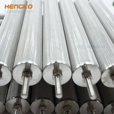 OEM Industria sinterigita metala pora filtrila tubo, poreco 15 20 50 60 90 120 mikronoj