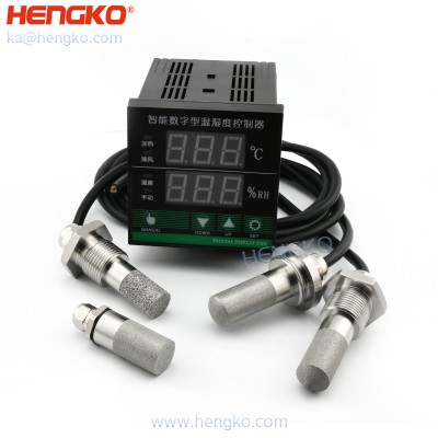 HT-803 digital temperature humidity controller with sensor probe 0~100%RH relative humidity probe for widely used for mushroom, mini greenhouse, ventilator fan