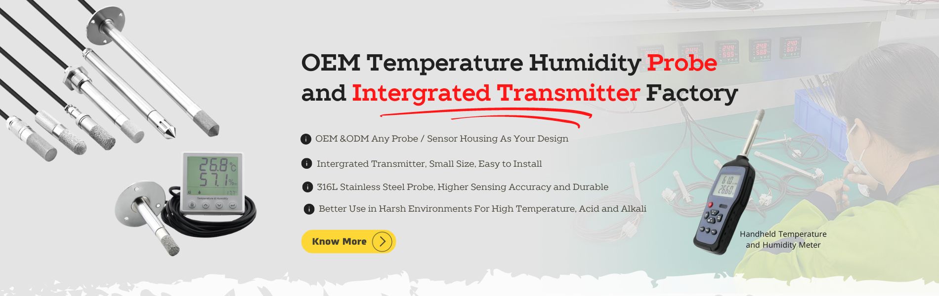 Sonda d'umidità di temperatura OEM è fabbrica di trasmettitori