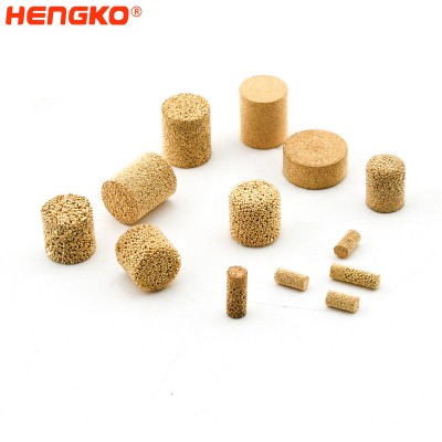 Porous sintered microns brass copper bronze components filter with geometries specifically designed for a particular function or machine