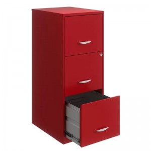 HG-B01-26 3 Drawer Red Vertical Steel Filing Cabinet Office Furniture