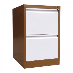HG-001-B-2D-01A 2 Drawers Metal File Cabinet Pẹlu Swan Neck Grip Handle