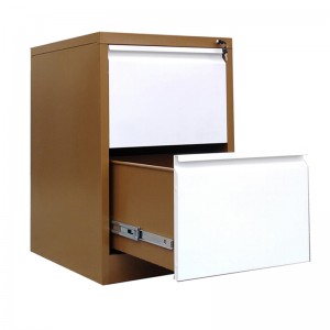 HG-001-B-2D-01A 2 Drawers Metal Filing Cabinet With Swan Neck Grip Handle