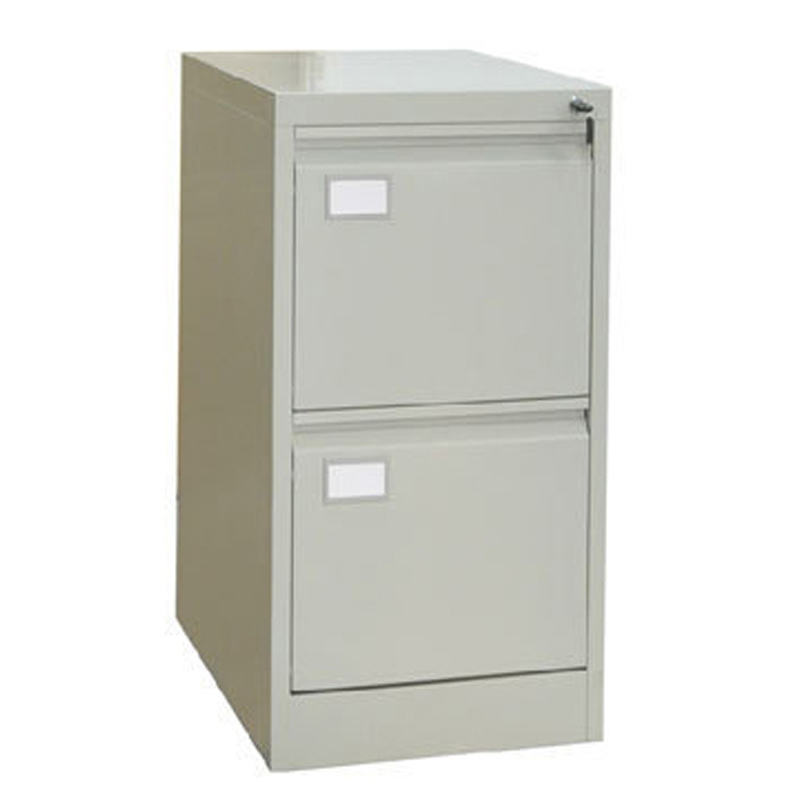 Newly Arrival Gray Metal File Cabinet - HG-001-B-2D-01 Knock Down 2 Drawer File Cabinet With Swan Neck Grip Handle PVC Card Holder – Hongguang