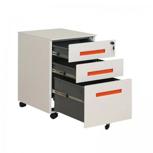 HG-B09-4 خزانة ملفات أثاث مكتبي بثلاثة أدراج بقاعدة متحركة