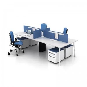 HG-B01-D30 ການຄ້າທີ່ມີຄຸນນະພາບສູງການອອກແບບທີ່ທັນສະໄຫມເຫຼັກກ້າເຟີນິເຈີຫ້ອງການ 4 ຄົນ Desk Workstation