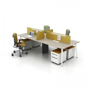 HG-B01-D30 Kereskedelmi kiváló minőségű, modern design acél irodabútor 4 személyes asztali munkaállomás