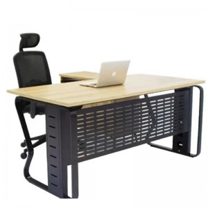 HG-B01-D25 Reka bentuk perabot pejabat bingkai keluli tahan karat meja pejabat pentadbiran kayu meja