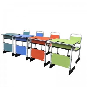 HG-A03 Podwójne biurko i krzesło dla uczniów Metalowe meble szkolne Stół do nauki dla dzieci