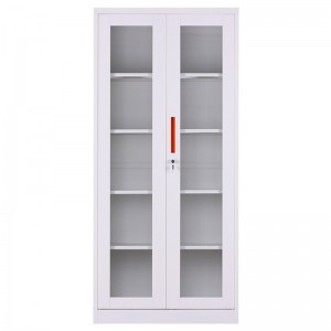 HD-ZD-002 2 Swing Door Glass na natitiklop na Locker 4 na layer simpleng natitiklop na Storage Cabinet