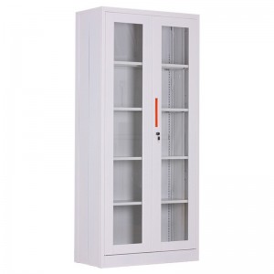 HD-ZD-002 2 Swing Door Glass foldable Locker 4 layers simple folding Storage Cabinet