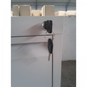 HG-002-B-3D-01 3-laci Lemari Arsip Logam Vertikal Kanthi Pemegang Kartu PVC Kanggo Kantor lan Perpustakaan