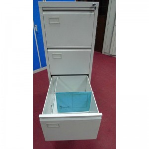 HG-002-B-3D-01 3-Drawer Vertical Metal Filing Cabinet E Nang le PVC Card Seholder Bakeng sa Ofisi le Laeborari